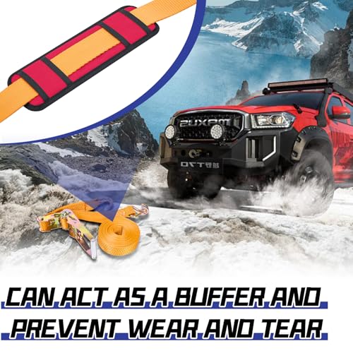Seenelling 4 Pack Tie Down Strap Protector Sleeve Universal Protective Sleeves for Ratchet Straps Protective Strap Protector, Preventing Damage to Boat Trailers Kayaks Yacht Trucks, 4 x 12'' (Red) - color: Red