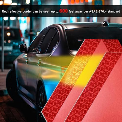 4 PCS Slow Moving Vehicle Sign, 7 x 8.1 Inch Diamond Grade Reflective Decals Car Triangle Safety Signs, Waterproof Vinyl Slow Moving Stickers for Golf Cart Tractor UTV - color: 4 Pcs