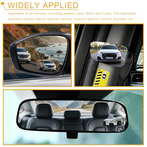 2PCS Blind Spot Mirror, Side Mirror Blindspot, Adjustable Wide Angle Convex Side Rearview Mirrors, Car Exterior Accessories HD Glass Frameless Convex Rearview Universal for Sedan SUV Truck