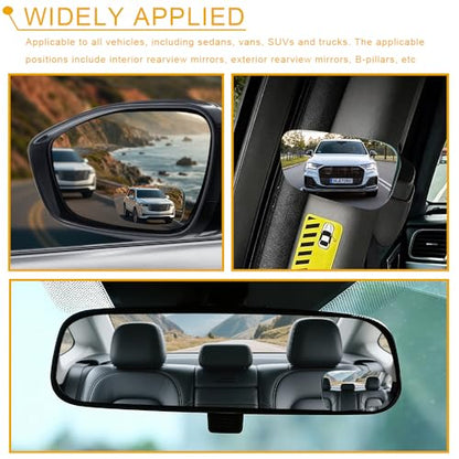 2PCS Blind Spot Mirror, Side Mirror Blindspot, Adjustable Wide Angle Convex Side Rearview Mirrors, Car Exterior Accessories HD Glass Frameless Convex Rearview Universal for Sedan SUV Truck