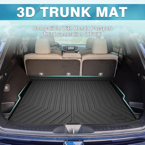 Mixsuper Cargo Liner Custom Fit for 2019-2025 Honda Passport All Weather Trunk Liner Anti-Slip Rear Cargo Mat Black - size: Fit for Honda Passport | 2019-2025