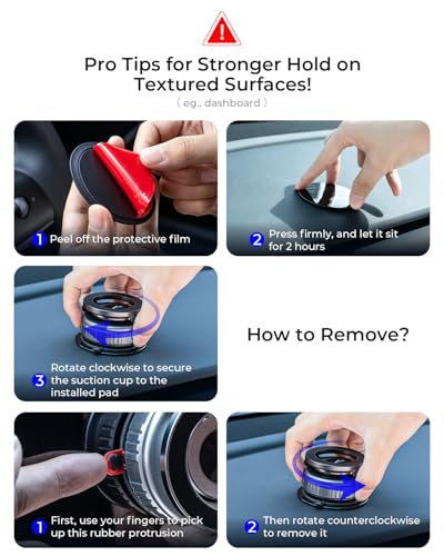 Magnetic Phone Holder for Car 2026 Heavy Duty Model [All Metal] 360° Adjustable Vacuum Suction Car Magsafe Phone Mount Cell Phone Holders for Your Car for iPhone 17 16 Pro Max 15 14 13 12 Plus - color: Black