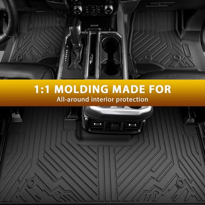 Powerty Floor Mats for 2017-2024 2025 2026 Ford F250/F350/F450 Super Duty Crew Cab Accessories All Weather TPE Custom Fit Truck Floor Liners 1st & 2nd Row - size: 3)Ford F250/F350/F450｜17-26｜1st & 2nd Row