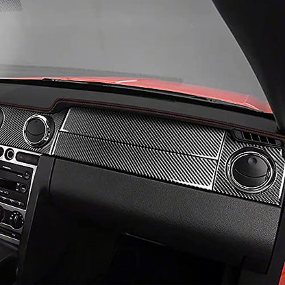 Car Instrument Central Console Dashboard Panel Kit Carbon Fiber Accessories Trim Stickers Compatible with Ford Mustang GT Shelby 2005 2006 2007 2008 2009 7PCS - color: Co-pilot Kit-black