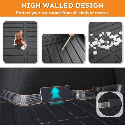 Binmotor-Floor Mats & Cargo Liner for Toyota 4Runner 2013-2024 (Only for 5 Seats), TPE Custom All Weather Car Mats Cargo Trunk Mat for Toyota 4Runner Accessories - style: 8) Car Mats for Toyota 4Runner (2013-2024) only for 5 seat