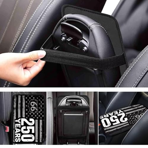 Dreaweet 250th Anniversary USA Flag Center Console Armrest Pad Cover Patriotic Car Arm Rest Cover Universal Middle Console Covers for Cars SUV Truck Sedan - color: American Flag 250 Years