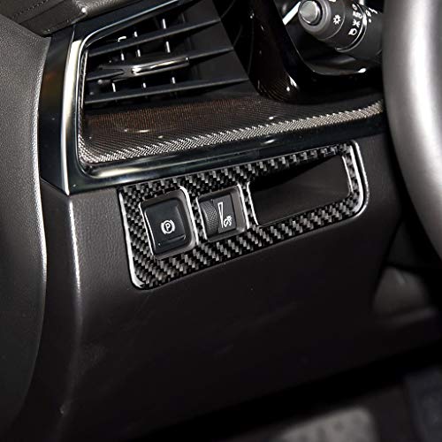 NVCNX Carbon Fiber Compatible with Cadillac XT6 2020-2025 / XT5 2017-2025 2018 2019 2020 2021 2022 2023 2024 Accessories Car Electronic Handbrake Button Panel Cover Interior Trim Black -A - color: Electronic Handbrake Button Panel - a