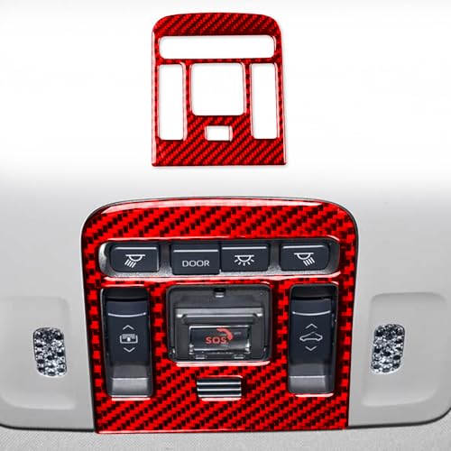 Carbon Fiber Compatible with Toyota Camry 2018 2019 2020 2021 2022 2023 2024 Accessories Car Dome Reading Light Lamp Button Cover Interior Sticker Red - color: Front Reading Light Lamp