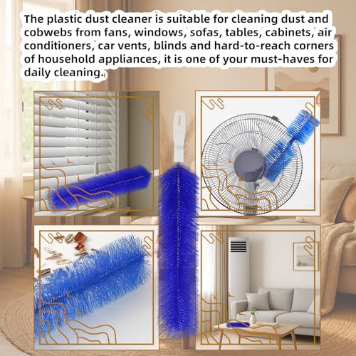 Fan Cleaning Brush, Bendable Fans Duster Fan Cleaner for Your Electric Fans Reusable Dust Cleaner Microfiber Head Dusting Brush for Air Conditioning, Home Car Vents, Curtain, Shutters 2 Pcs Blue - color: Blue