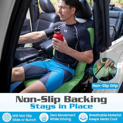 HAPPEGEAR Happeseat Waterproof Car Seat Cover & Protector – Universal Fit Car Seat Towel Cover – Non-Slip Backing, Easy Install & Storage, Machine Washable, Fits Front & Back, Green - color: Green