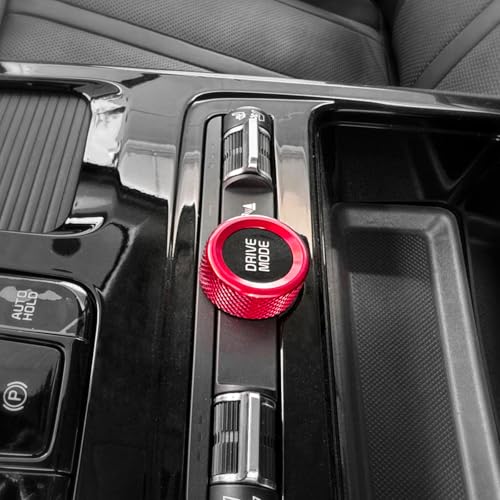Aluminum Car Gear Control Knob Cover Drive Mode Gear Shift Switch Knob Protective Cover Compatible with Kia K5 2021-2025 Accessories (Red Style) - color: Red Style