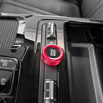 Aluminum Car Gear Control Knob Cover Drive Mode Gear Shift Switch Knob Protective Cover Compatible with Kia K5 2021-2025 Accessories (Red Style) - color: Red Style