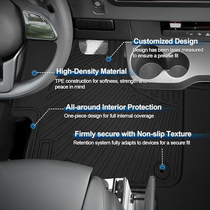 Peleus Floor Mats for Mercedes-Benz Sprinter 2500/3500 2025-2019,Only Fit Cargo Van,All Weather TPE Rubber Custom Fit Liners for 1st Row Bucket Seats,Mercedes-Benz Sprinter Accessories - style: For M-Benz Sprinter 2019-2025