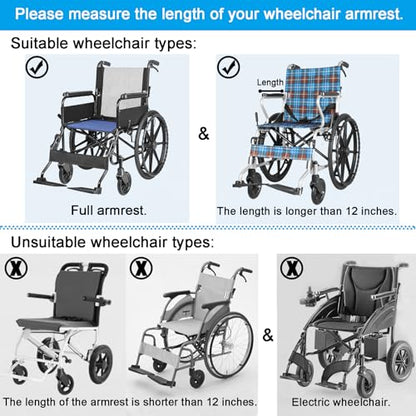 Wheelchair Tray Table with Cup Holder, Removable Lap Tray, Portable Wheelchair Desk Accessories for Eating, Reading, Resting, Fits Width of Armrests of 16" - 20", Gray