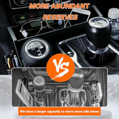 Zihvfzu Center Console Gear Shift Organizer Tray for Jeep Wrangler JL JLU 4xe 2018 2019 2020 2021 2022 2023 2024 2025 2026 & Gladiator JT 2020 2021 2022 2023 2024 2025 2026, Shifter Side Storage Box