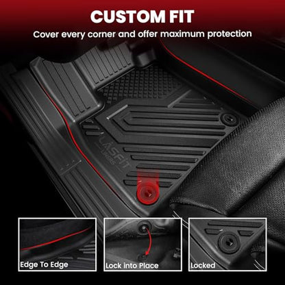 LASFIT Floor Mats for 2018 2019 2020 2021 2022 2023 2024 2025 2026 Dodge Ram Promaster 1500 2500 3500, All Weather TPE Custom Fit Car Mats Floor Liners 1st Row Only, Black - style: 8) Promater 1500/2500/3500 | 2018-2026 | Front Floor Mats