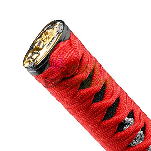 JDMBESTBOY Samurai Sword Red Black Shift Knob Shifter Alloy Katana Adapters Universal 10cm - color: Red Black, size: 10cm