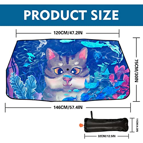 Cat Butterfly Car Shade Front Windshield Sun Shade Foldable Car Shade Umbrella Keep Vehicle Cool for Most Vehicles Foldable Windshield Umbrella Sun Visor - color: Cat Butterfly