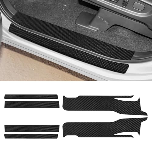 Bilisin 6PCS Car Door Sill Protector Compatible with Honda Odyssey 5th Gen 2015-2023,Carbon Fiber Leather Auto Door Sill Entry Guard Scratch Protector Accessories - color: Odyssey 5th Gen 2015-2023