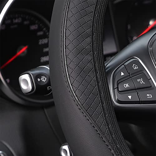 zipelo Elastic Stretch Steering Wheel Cover, Microfiber Breathable Ice Silk, Universal 15 Inch Anti-Slip Car Steering Wheel Protector, Warm in Winter and Cool in Summer for Women (Style4-Black) - color: Style4-Black