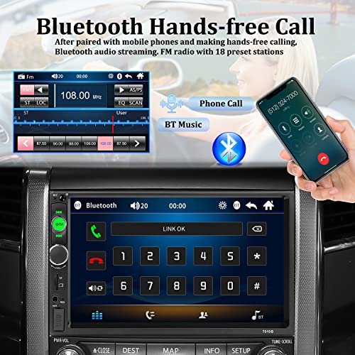 Car Stereo Double Din Bluetooth Car Radio 7 Inch MP5 Player HD Touch Screen FM Radio Audio Receiver AUX in USB TF Card Input UNITOPSCI Multimedia Player Mirror Link with Backup Camera - style: Model 2