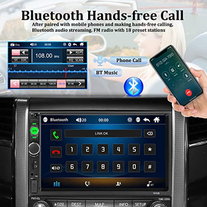 Car Stereo Double Din Bluetooth Car Radio 7 Inch MP5 Player HD Touch Screen FM Radio Audio Receiver AUX in USB TF Card Input UNITOPSCI Multimedia Player Mirror Link with Backup Camera - style: Model 2