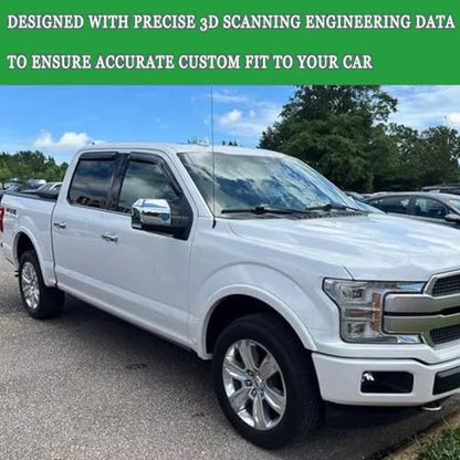 Window Visors Rain Guards for 2014-2018 Silverado Sierra 1500,2015-2018 Silverado Sierra 2500 HD,3500 HD; Only with Crew Cab Window Wind Deflectors Vent Visor Sun Shades - size: for 2014-2018 Silverado/Sierra 1500