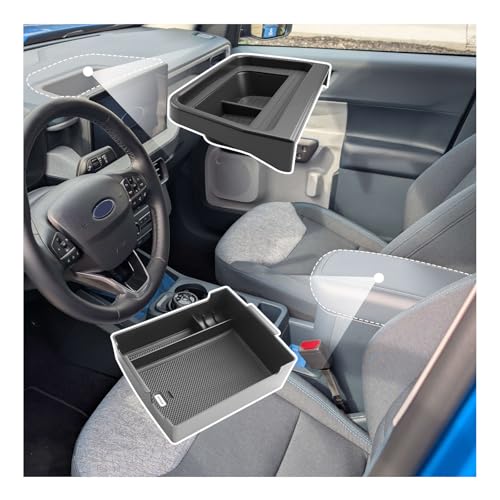 SXCY 2PCS for 2025 2026 Ford Maverick Armrest Organizer + Dashboard Organizer Tray for 2025 2026 Ford Maverick Accessories Console Tray 2025 2026 Maverick Behind Dash Center Console Organizer Tray - color: 2025 2026 Maverick [Console Tray + Dash Tray]
