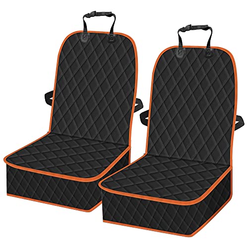 Femuar 2 Packs Car Front Seat Cover for Dogs, Waterproof Pet Car Seat Protector, Nonslip Scratch-Proof Dog Seat Cover for Cars, Trucks & SUVs - color: 2 Pack-Orange