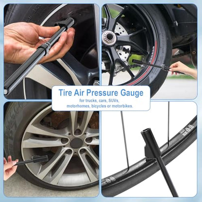 BFXM Truck Tire Pressure Gauge, Air Pressure Gauge for Tires 10-150PSI/ 1-10Bar, Dual Head Pencil Tires Pressure Gauges, Heavy Duty Tire Pressure Gauge for Truck, Cars, Pickups, RVs, Bicycles - color: BLACK 1 Pack