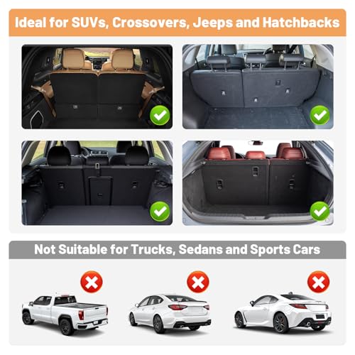 Detachable Hanging Trunk Organizer, Foldable Car Trunks Organizer Back Seat Hangings with 7 Large Compartments, Hanging Trunk Organizer for SUVs, Jeeps, Hatchbacks