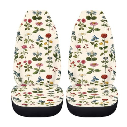 Wild Flower Print Waterproof Car Seat Cover Front Seats Only for Women,Universal Fit for SUV,Truck,Sedan or Van - color: Wild Flower