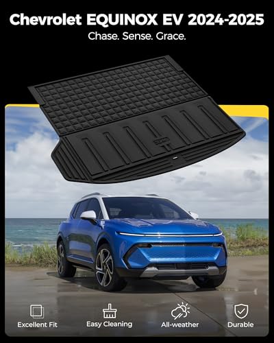 3W Cargo Liner Fit for 2024-2025 2026 Chevrolet Chevy Equinox EV (Non Fuel), TPE All Weather Custom Fit for Chevrolet Equinox EV (Non Fuel) Accessories Cargo mat,Black - size: Chevy Equinox EV 2024-2025 Cargo Liner