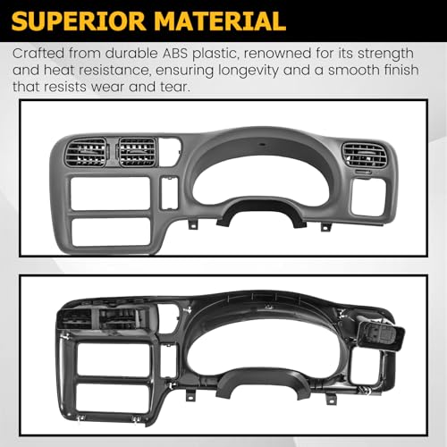 KUAFU Dash Trim Bezel Compatible with 1998-2004 Chevy Chevrolet S10 Blazer GMC Jimmy Paint ABS Plastic Light Gray Single Din Only - color: Light Gray