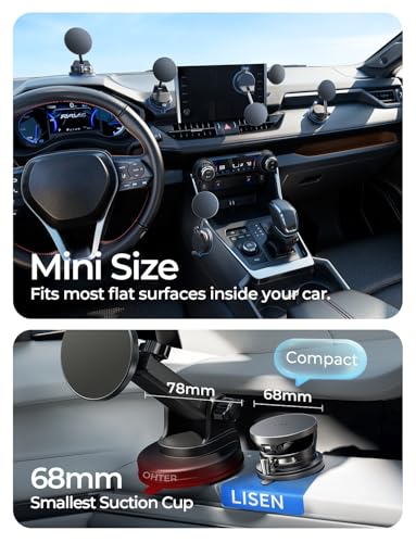 LISEN 15W Magsafe Car Mount Charger, Magnetic Wireless Car Charger, Suction Phone Mount, Vacuum Magnetic Phone Holder for Car Charger for iPhone 17 Pro Max 16 15 14 13 12, Samsung,Pixel, Gifts for Mom