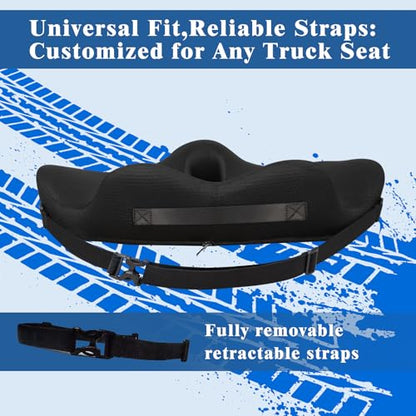 X-Large Seat Cushion for Truck Driver, Upgraded Cushion for Back Support and Pain Relief, Memory Foam with Non-Slip Washable Cover, Relieves Long-Term Truck Sitting and Pain Black - size: X-Large-Black
