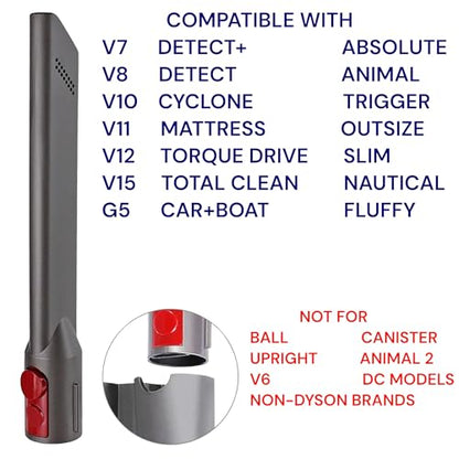 Crevice Tool Attachment Compatible with Dyson GEN5 V15 V12 V11 V10 V8 V7 – Slim Vacuum Nozzle for Tight Spaces, Furniture Edges, Car Interiors – Quick Release Accessory - style: Crevice Tool
