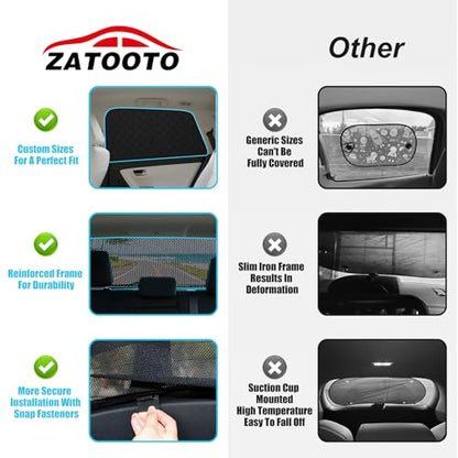 ZATOTOO Car Window Shades for Ford F150 2016-2024 Sun Shade for Side Window & Rear Windshield Window Double Layer for Privacy Protection UV Heat Insulation for Camping Nap Parking(No Front Windshield) - size: F-150-(16-24)