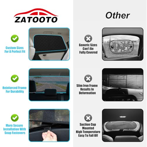 ZATOTOO Car Window Shades for Toyota 4Runner 2017-2024 Sun Shade for Side Window & Rear Windshield Double Layer for Privacy Protection UV Heat Insulation for Camping Nap Parking(No Front Windshield) - size: 4runner-(17-24)