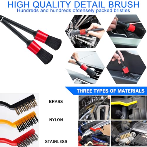 LIANXIN Car Cleaning Kit Car Wash Kit with High Power Handheld Vacuum Automobile Detailing Brush Kits Microfiber Towels Tire Brush Washing Mitt Sponge Safety Hammer Cleaning Wash Kits - size: Xxl-11