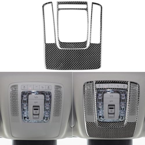 NVCNX Carbon Fiber Accessories for Mercedes Benz GLE GLS 350 450 450e 580 53 63 S AMG 2020-2026 2021 2022 2023 2024 2025 Front Reading Light Panel Cover Interior Trim Thick Overlay Sticker Decal 2PCs - color: Front Reading Light Panel Trim