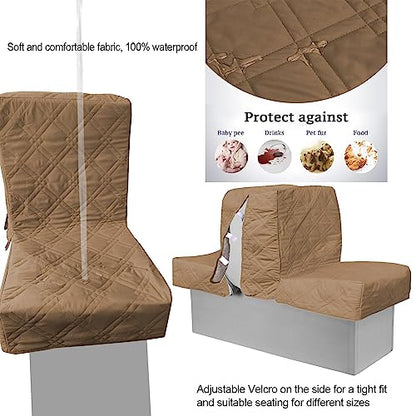 Back to Back Boat Seat Covers， Replacement Boat Lounge Seat Covers, Soft Microfiber Fabric, 100% Waterproof Boat Covers for Damaged Seats (2 Sets Gray Brown) - color: 2 Sets Brown