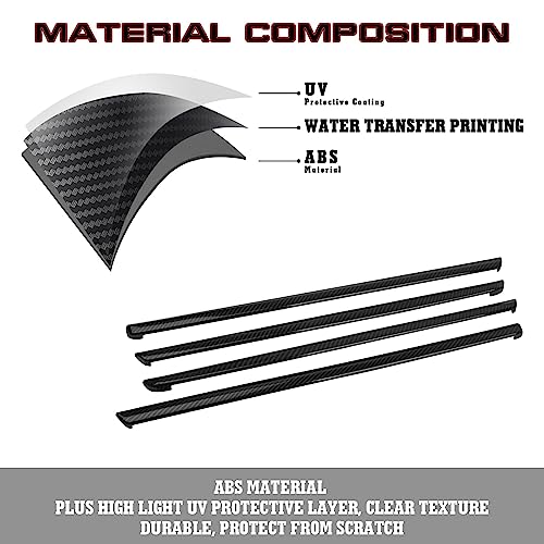 x xotic tech 4pcs Car Interior Door Molding Strip Trim Cover Compatible with BMW 3 Series F30 F31 2012 2013 2014 2015 2016 2017 2018 (Carbon Fiber Pattern) - color: Carbon Fiber Black