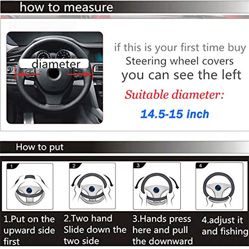 Steering Wheel Cover for Car Leather Universal Steering Wheel Covers for Men Women Fit Cars SUV Truck Pickup 15inch (Beige) - color: beige