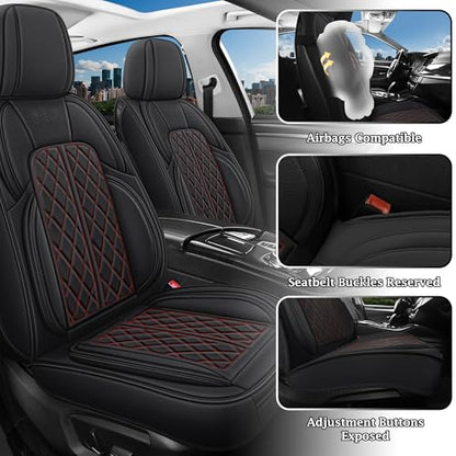 Automotive Seat Covers Universal Fit for Cars, SUV, Sedans, Anti-Slip Breathable (Black Redline, Front Seat) - color: Black Redline, size: Front Seat