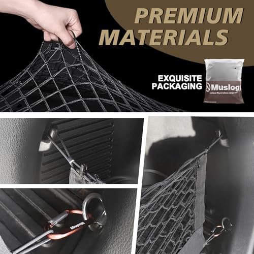 Muslogy Trunk Cargo Net Compatible with Toyota RAV4 2013-2018 Accessories, SUV Sedan Cargo Organizer Storage Net with Heavy Duty Carabiners - style: 2013-2018 Rav4