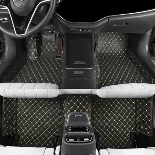 Luxury car Floor mats are for 99% of Vehicle Models,All Weather car Floor mats Provide Comprehensive Protection for Vehicles,Floor mats for car Personalized Customization! (Black Yellow) - color: Black yellow