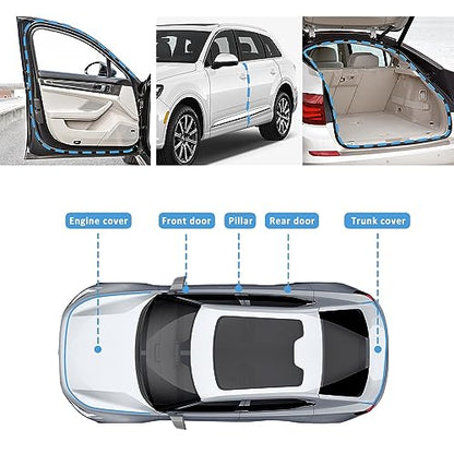 10Ft Car Door Seal Strip,U-Shaped Automotive Weather Stripping Rubber Seal Strip with Metal Clips,Universal Push-in Car Door Edge Guards Fits Car Truck Boat RV Home (10Ft) - color: 10Ft