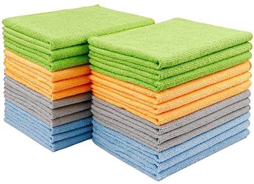 AIDEA Microfiber Cleaning Cloth 24 Pack, Microfiber Towels for Cars, Soft & Absorbent Cleaning Rags, Premium Lint Free Shop Towels for House, Kitchen, Car, 12inx16in - color: Multi-colored, size: 12inx16in
