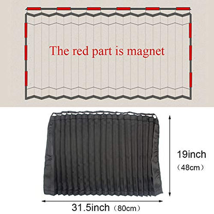 Ovege Car Window Shade - Side Window Sun Shade Curtain, Pleated Silky UV Protection Privacy, Baby Suction Magnetic (Black-Opaque, Back Seat 2pcs) - color: Black-Opaque, size: Back Seat 2pcs